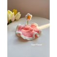 thumbnail image 5 of Cute 3D Flower Crochet Pet Knitted Hat, Ruffled Brim Sun Cap with Adjustable Chin Strap, Lovely Costume Photo Prop for Small Dogs & Cats Daily Birthday Party Wear, 5 of 5