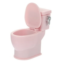Toyvian Sound Miniature Dollhouse Toilet Set Plastic Pink 1Pack For Collectors