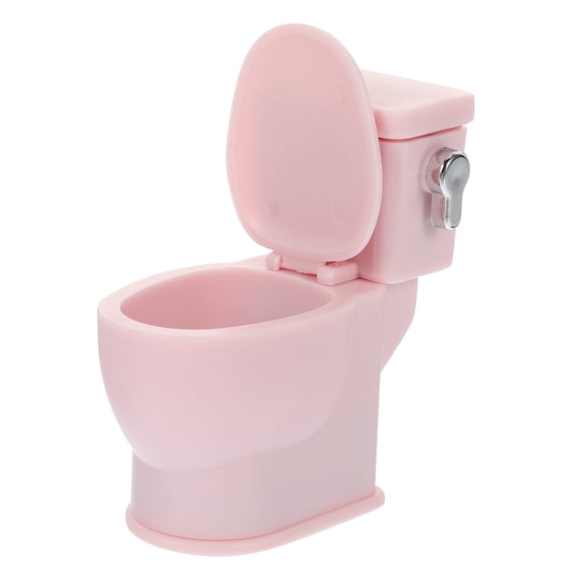 KAKOWELY Inodoro para casa de muñecas, mini inodoro con cisterna de juguete, baño en miniatura para casa de muñecas.