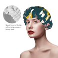 thumbnail image 3 of YFYANG Women's Double Waterproof Shower Cap, Champignon Plant Pictures Cap Réutilisable pour Tous Types et Tailles de Cheveux, 3 of 6