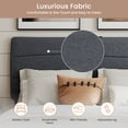 thumbnail image 5 of JONPONY Full Size Wave Ergonomic Upholstered Headboard, with USB and Type-C Ports, Adjustable Height, Easy Assembly, Grey, 5 of 9