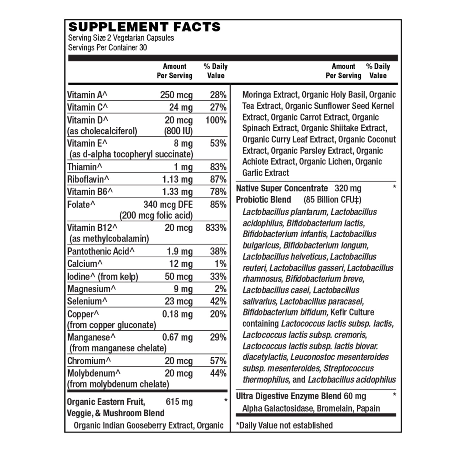 Holly Hill Health Foods Active Men's 50+ 85 Billion Probiotic Formula, 60 Vegetarian Capsules