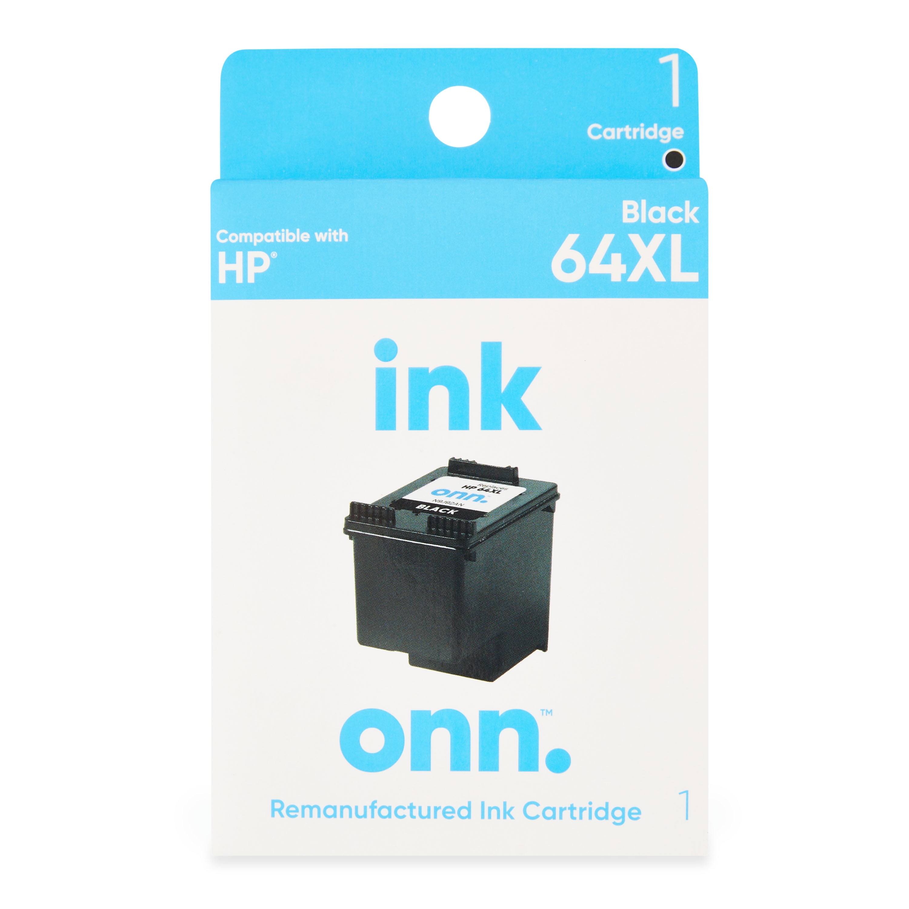 onn. Remanufactured Ink Cartridge, HP 64XL Black