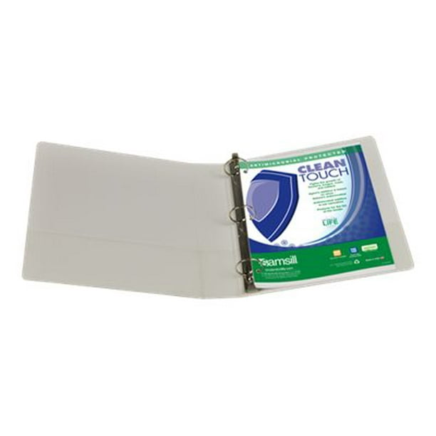 Samsill Clean Touch - Reliure à Anneaux de Présentation - pour - Capacité: 350 Feuilles - Blanc