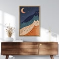 thumbnail image 3 of Framed Canvas Print Wall Art Whimsical Cats on a Moonlit Night Kitty Art for Nursery Decor - 16"x24" NATURAL, 3 of 7
