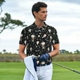 thumbnail image 4 of Cauagu cute Skull bone Print Men's Polo Shirts, Short-Sleeve Polo Shirts for Men Performance Golf Shirt Athletic Casual Collared T-Shirt-3X-Large, 4 of 8