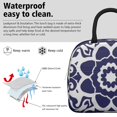 thumbnail image 3 of Obrewu Blue and White Pioneer Flower Lunch Bag for Adult, Insulated, Leakproof, Oxford Cloth, 3 of 7