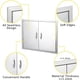 thumbnail image 5 of Historyli Puertas de gabinete de cocina de 28 pulgadas de ancho x 19 pulgadas de alto,de acero inoxidable,de doble pared para exteriores con panel de ventilación, 5 of 7