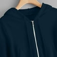 thumbnail image 5 of BLTIBY Women's Zip Up Sweatshirt Jacket Hoodies Fall Solid Color Cropped Coat Drawstring Comfort Lightweight Casual Outwear with Pockets Navy 5XL, 5 of 5