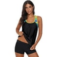 thumbnail image 4 of POGLIP Women's Vintage Floral Print Racerback Tankini Top, 4 of 6