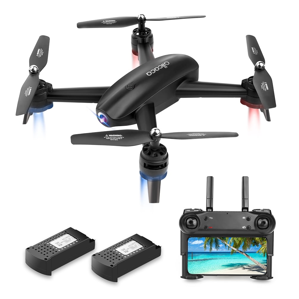 ALLCACA FPV RC Drone with Dual 720P HD Camera Live Video, WiFi RC Quadcopter w/ 3D Flips, GPS Return Home, Headless Mode, Gravity Sensor, Altitude Hold, Black