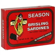 Season Brisling Sardines In Tomato Sauce, 3.75 oz (Pack of 12)