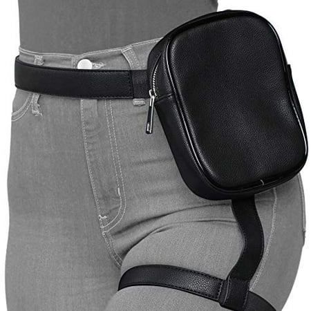 Pander Leg Bag for Women Nova Fashion Black Leather Fanny Pack for Women Black Walmart