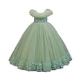 thumbnail image 6 of hengsof Girls' Flower Girl Dresses Princess Dresses Sweet Lace Wedding Party Tutu Dresses Fashionable Off The Shoulder Tulle Dresses Ages 3-14, 6 of 6