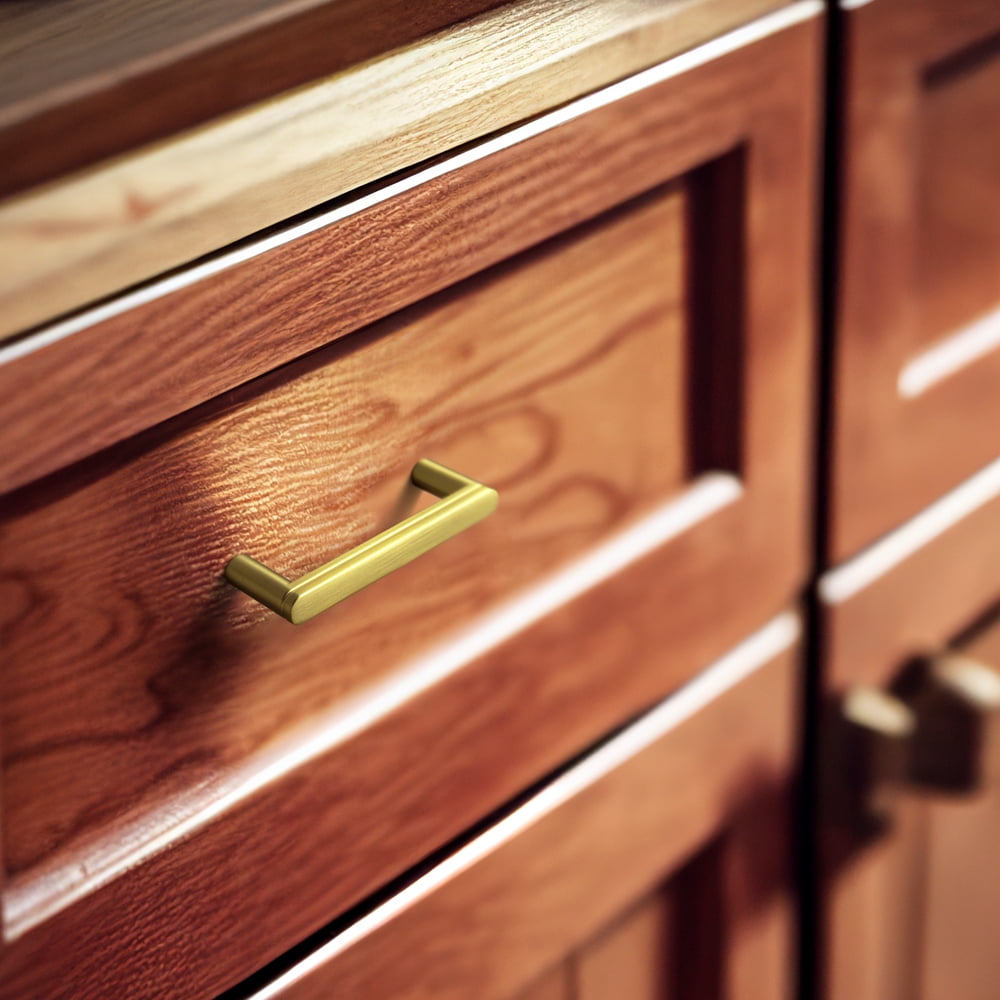 Goo-Ki 12 Pack 3'' Hole Center Brushed Brass Cabinet Pulls, Vintage Drawer Handles Closet Classic Retro Kitchen Hardware for Bedroom