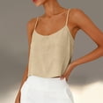 thumbnail image 3 of Crop Tops for Women Summer Sleeveless Scoop Neck Adjustable Spaghetti Strap Casual Camisole Tank Top, 3 of 7