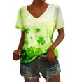thumbnail image 2 of weskinke Womens Casual Elegant Printed Short Sleeve V Neck Shirt Top Blouse, 2 of 4