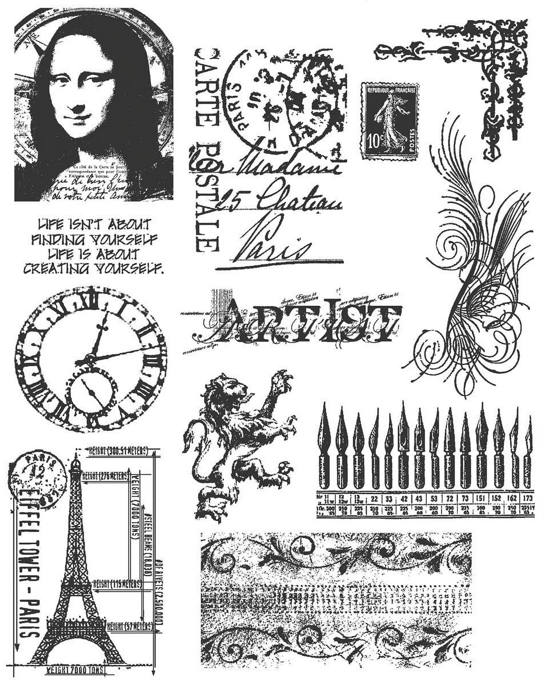 Tim Holtz Cling Stamps 7"X8.5"-Mini Classics