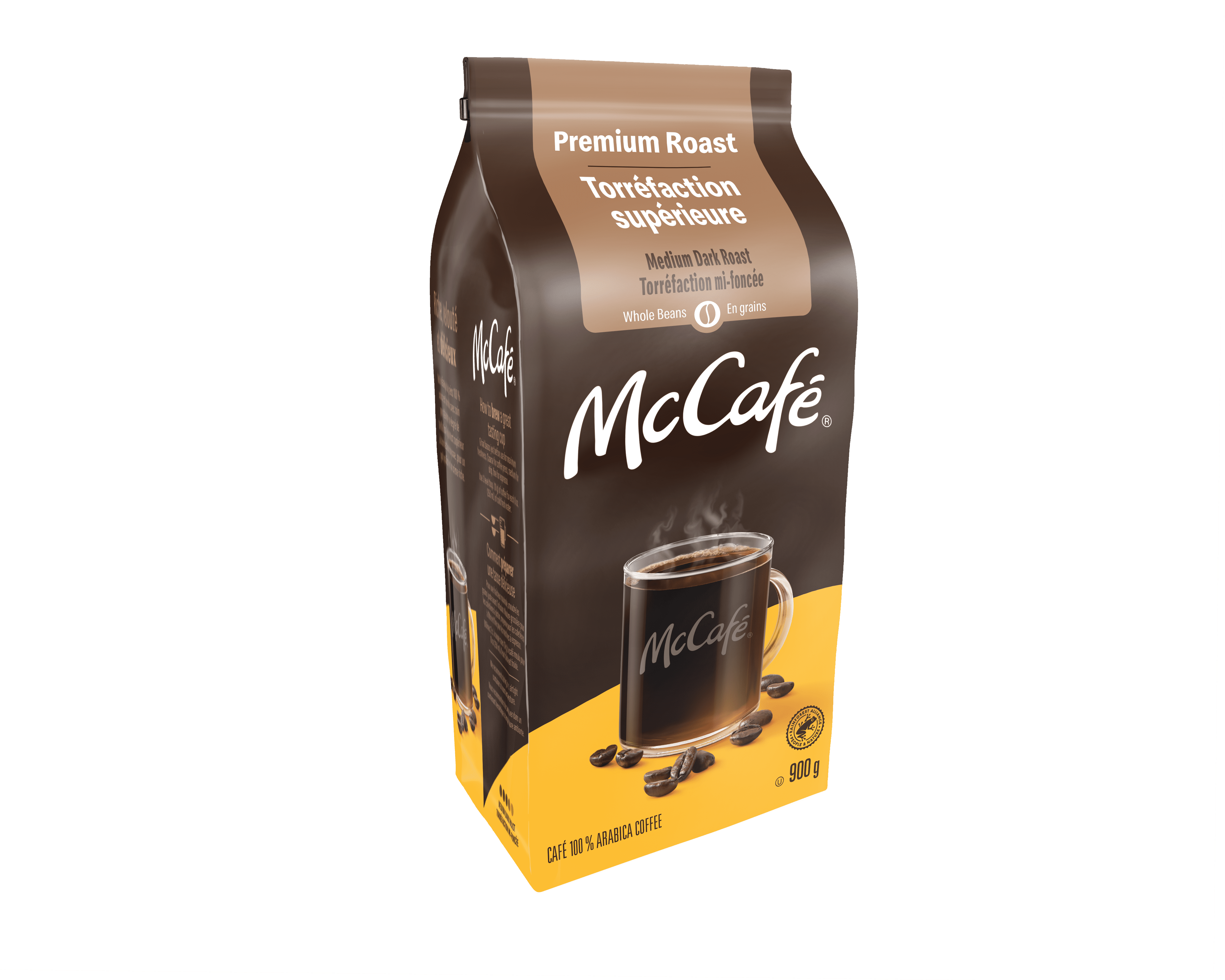 McCafé Premium Medium Dark Roast, Whole Bean Coffee, 900g