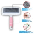 thumbnail image 3 of Dog & Cat Slicker Brush,Grooming Long or Short Haired Dogs, Cats, Pets,New Balls on Bristles for Gentle & Effective Grooming,Massages Particle, (Blue), 3 of 6