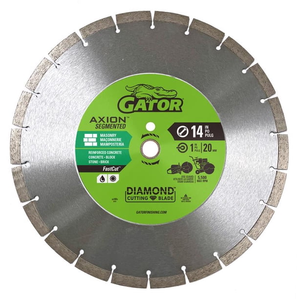 Hoja de sierra con borde segmentado Gator Axion Diamond de 14 pulgadas para albañilería