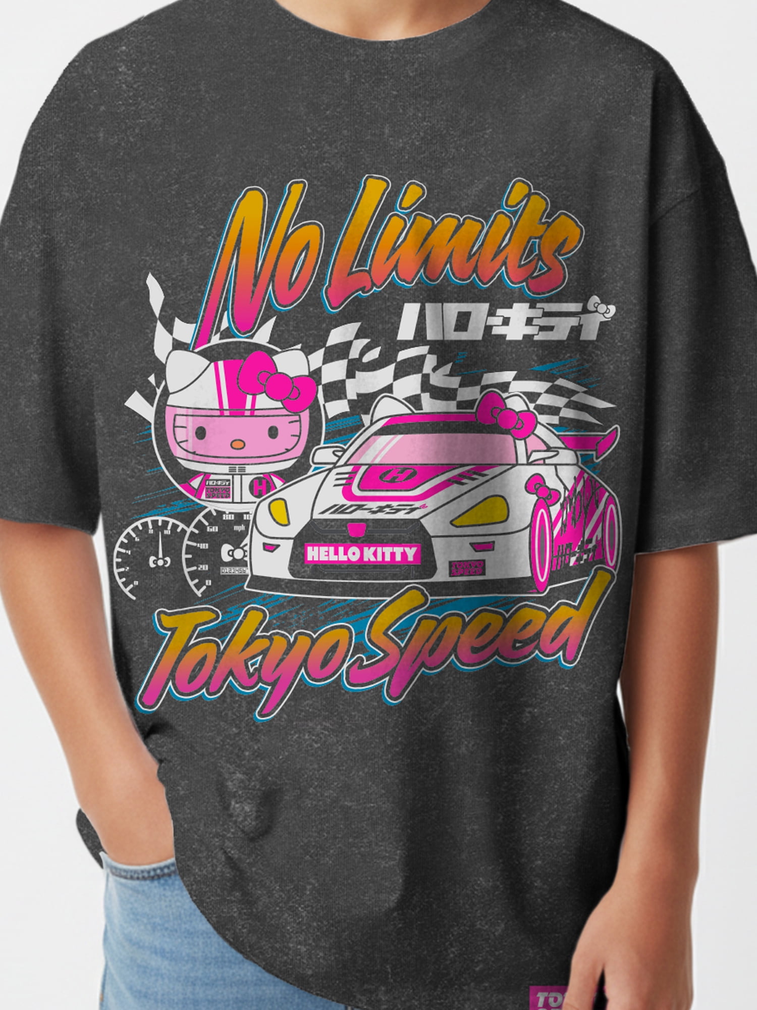 Hello Kitty, Boys' Mineral Wash Graphic T-Shirt, Tokyo Speed, Sizes 4-18