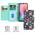 thumbnail image 6 of CoverON For Samsung Galaxy A24 Wallet Case, RFID Blocking Vegan Leather 6x Card Slot Holder Cover Flip Folio Phone Pouch, Navy Flower, 6 of 6