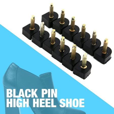 

60PCS/30 Pairs Women s High Heel Shoe Repair Tips Stiletto Repair Heel Caps Kit Pin Taps Dowel Lifts Replacement (5 Different Size) Black