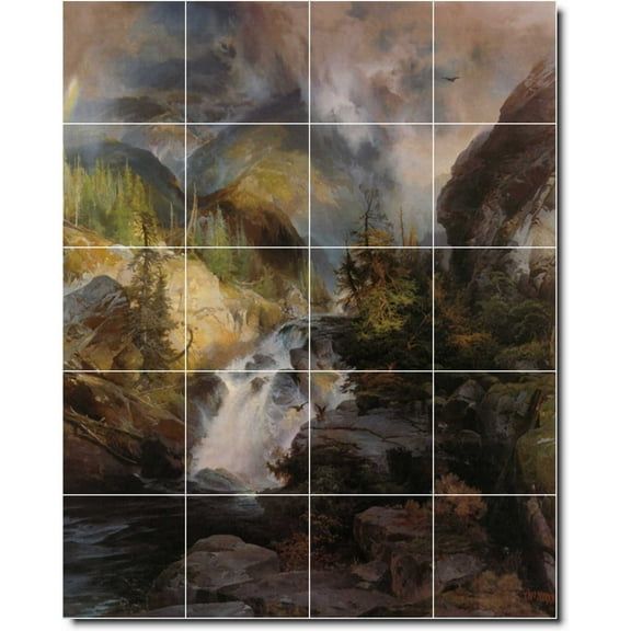 Ceramic Tile Mural-Thomas Moran Landscapes Painting 533. 17" w x 21.25" h using (20) 4.25 x 4.25 ceramic tiles