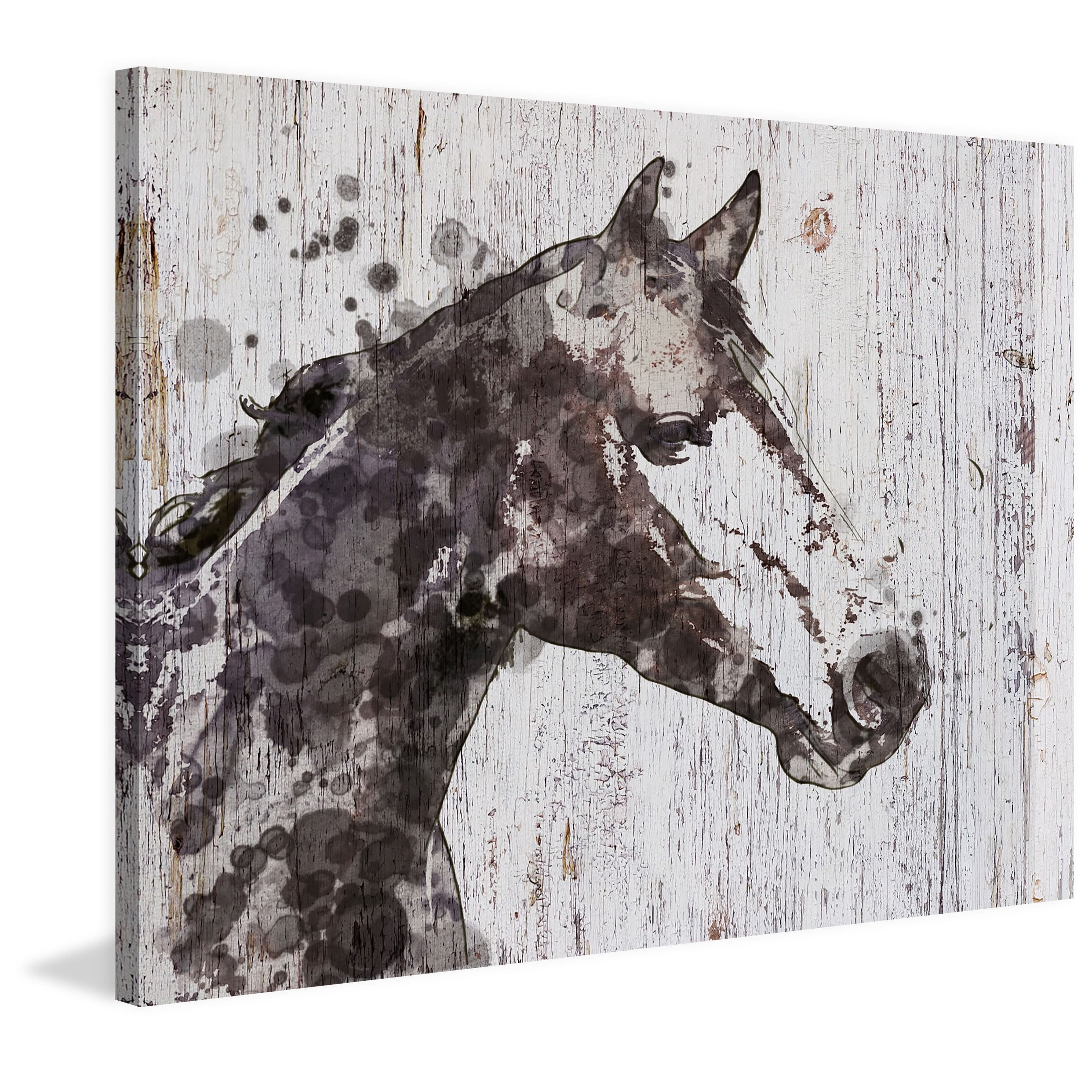 Marmont Hill "Skylar Horse" by Irena Orlov Painting Print on Wrapped Canvas