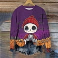 thumbnail image 3 of Chemises d'Halloween pour Femmes, Chandail en Molleton d'Halloween pour Femmes, Manches Longues Coupe Ample Col Rond Imprimé, Tenue Décontractée Automne et Fête, 3 of 6