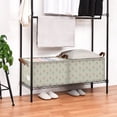 thumbnail image 3 of Yayeee Foldable Storage Basket for Shelves Waterproof Cloth Bins with Handles, Green Wildflowers Pattern, 3 of 7