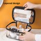 thumbnail image 5 of Hukapapa PVC doble transparente bolsa de cosméticos impermeable bolsa de almacenamiento de cosméticos bolsa de lavado portátil negro, 5 of 6
