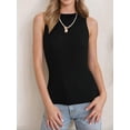 thumbnail image 4 of Weardear Womens Ribbed Tank Tops High Neck Casual Summer Sleeveless Slim Fit Basic Knit Cami Shirts Top, 4 of 7