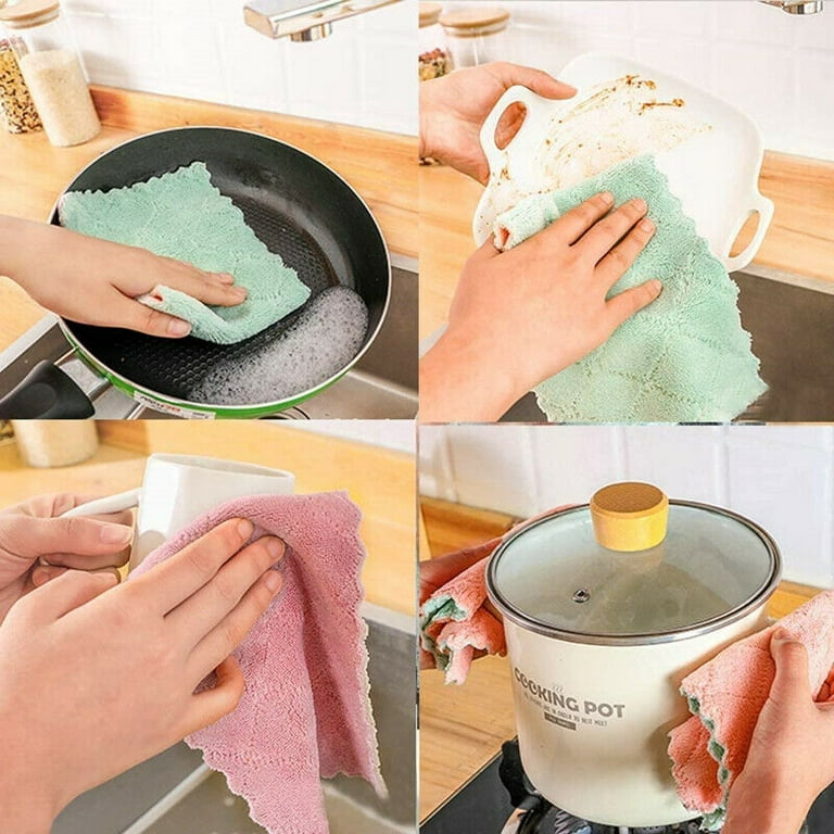 10Pcs Kitchen Towels And Dishcloths Rag Set Dish Towels For Washing Dishes Dish  Rags For Everyday Cooking Baking-Random Color,Dishwashing Cloth Non-Stick  Kitchen Special Thickened Water-Absorbent Oil-Removing Scouring Pad Rag  Absorbent Multi-Functional