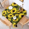 thumbnail image 2 of Black Green Stem Sunflower Pattern Square Tablecloth,Waterproof Square Table Cover,Wipeable Spillproof Washable Table Cover for Home Kitchen Party Decor 42"X42"(107x107cm), 2 of 6