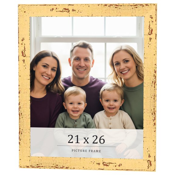 21x26 Frame Yellow Real Wood Picture Frame Width 1.25 inches | Interior Frame Depth 0.5 inches |