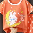 thumbnail image 4 of kpoplk Toddler Boy Dinosaur Print Short Sleeve T-Shirt Elastic Waist Cargo Shorts 2pcs Outfits 4T(Orange,12-18 M), 4 of 4