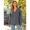 thumbnail image 2 of GHSDFBB Women's Cardigan 2023 Open Front Oversized Button Lightweight Sweaters V Neck Loose Cardigans Knit Outwear, 2 of 7