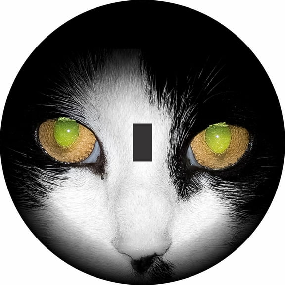 Tire Cover Central Cat Eyes Spare Tire Cover Black Vinyl 255/70r18 Center Camera