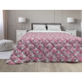 thumbnail image 1 of Peony Down Alternative Comforter, Rhythmic Pattern of Flower Engraving Vintage Look Sketch Print, Microfiber Quilt for All Season, 5 Sizes, Mauve Taupe and White, by Ambesonne, 1 of 3
