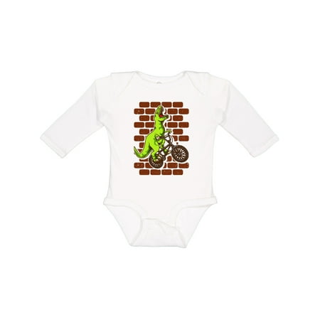 

Inktastic BMX Motocross Dinosaur Boys Long Sleeve Baby Bodysuit