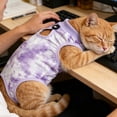 thumbnail image 4 of Cat Recovery Suit Surgery Soft Onesie Tie Dye Cats Shirt Clothes Neuter Licking Protective Outfit Cover Kitten Spay Collar Alternatives, Purple,S, 4 of 4