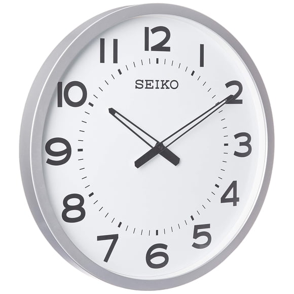 Reloj de pared Seiko ultramoderno, tono plateado, 50 cm de diámetro