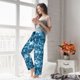 thumbnail image 5 of Balery Blue Tie Dye Pantalones de pijama para mujer, pijamas ultraligeros, pantalones de estar por casa-Large, 5 of 6