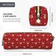 thumbnail image 3 of Disketp Reindeer Faces Festive Red Estuche de Lápices de Cuero con Cierre, Estuche Compacto para Papelería, Bolígrafos y Accesorios Pequeños, 3 of 7