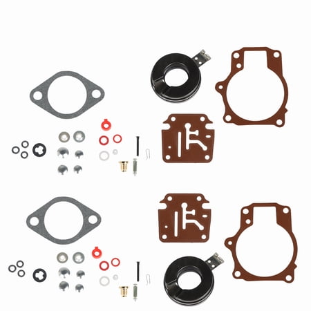 waltyotur 2-Pack Carburetor Carb Rebuild Kit with Float Replacement for 396701 18 20 25 28 30 35 40 45 48 50 55 60 65 70 75 HP