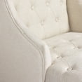 thumbnail image 5 of Best Choice Products French Style Tall Wingback Tufted Fabric Accent Chair Home Decor w/ Wooden Legs - Beige, 5 of 6