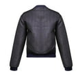thumbnail image 2 of Elezay Women's Shiny Bomber Jacket Metallic Jacket Short Jacket Coat Metallic Zipper Navy Blue 12, 2 of 5