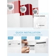 thumbnail image 5 of No Hook Cloth Fabric Shower Curtain with Snap in Liner, Red Vertical Striped Waterproof Shower Curtains Set with See Through Top Window, Farmhouse Minimalist Abstract Lines Bath Curtains 72"x96", 5 of 6